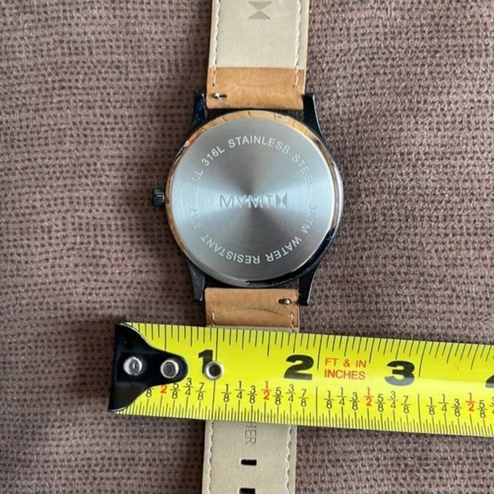 MVMT Black/Tan leather - Needs Battery - Box Has Wear/Damage - See Pics - Picture 3 of 8